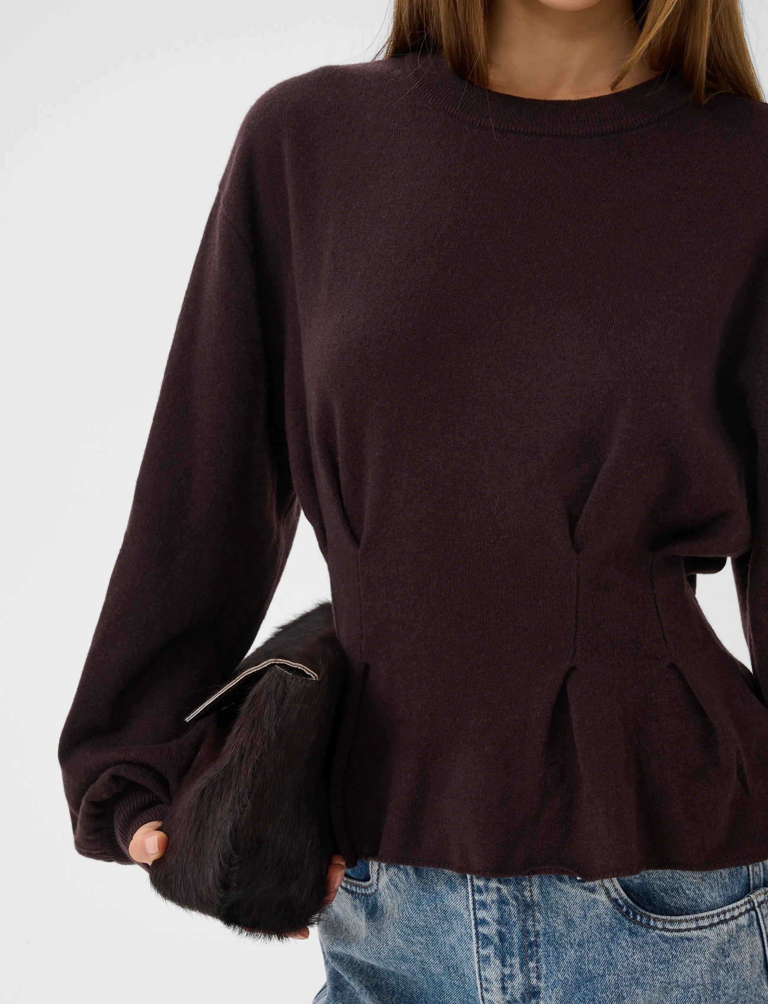 Gestuz - GZmanzi waist pullover - kampsunid - ganache - 3