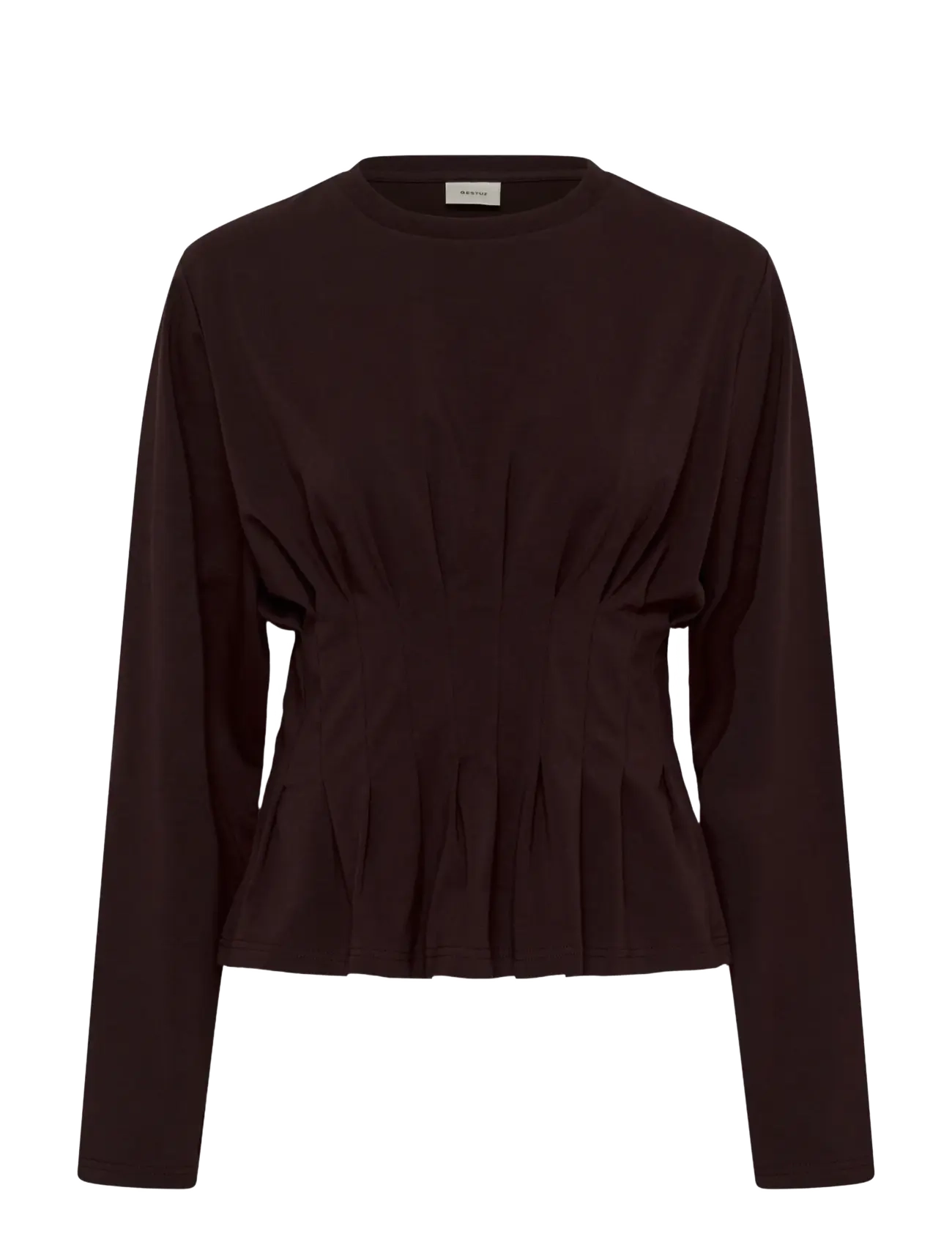 Gestuz Gzinez Ls Tee, L, Brown, T-Shirts & Toppe > Langærmede, Dame
