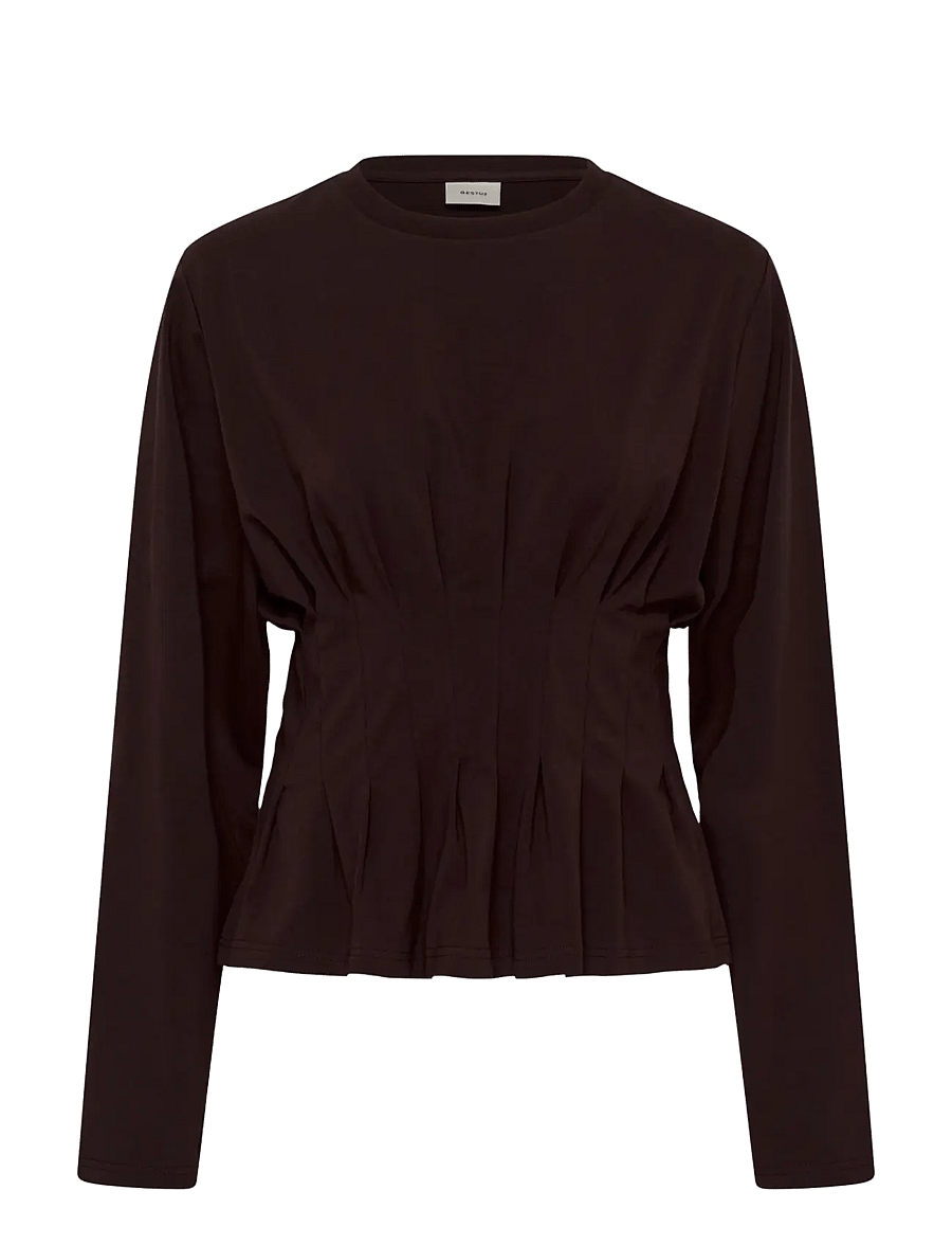 Gestuz - GZinez LS tee - langärmlige tops - ganache - 0