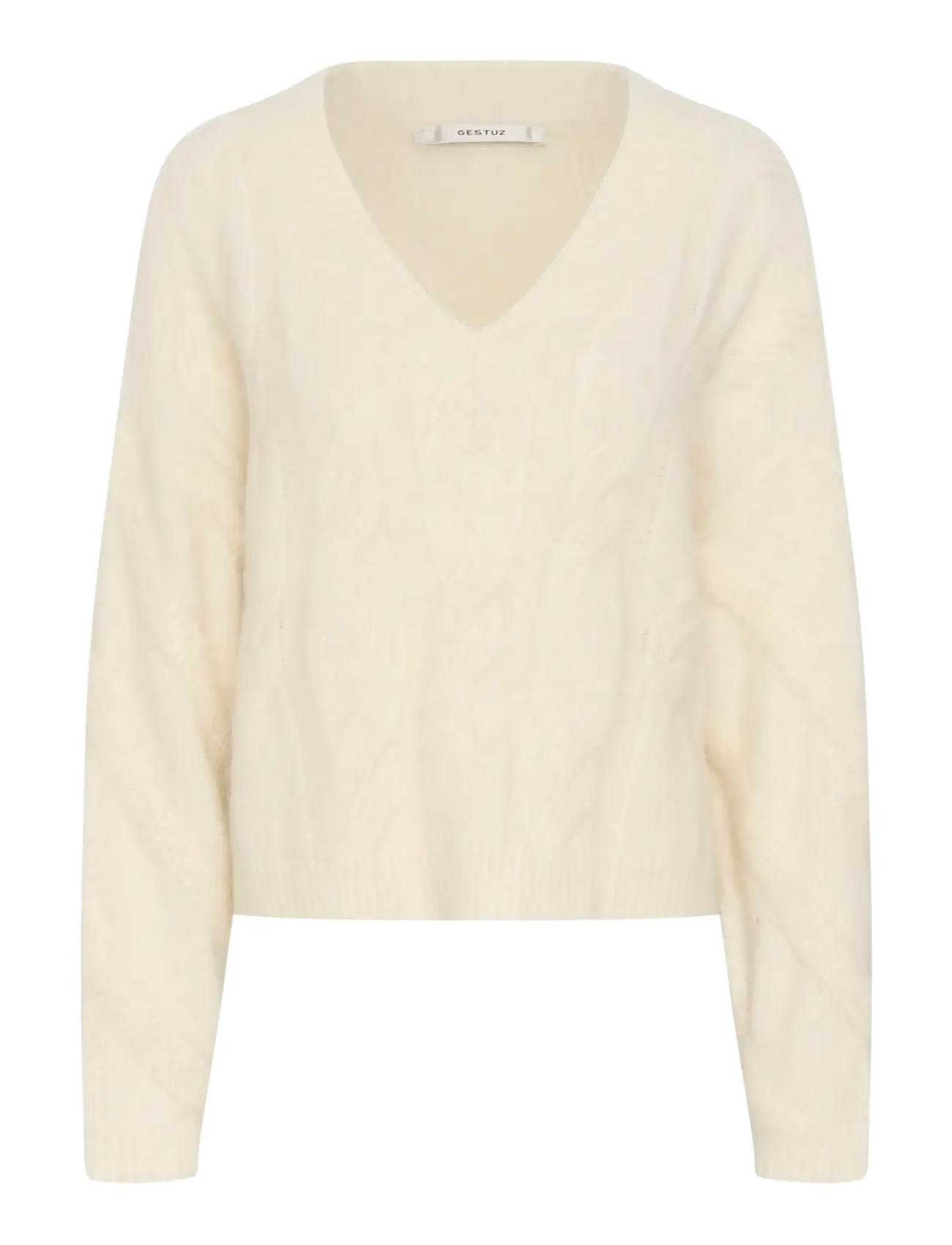 Gestuz GZsida V-neck pullover - Džemperi - IVORY / cream