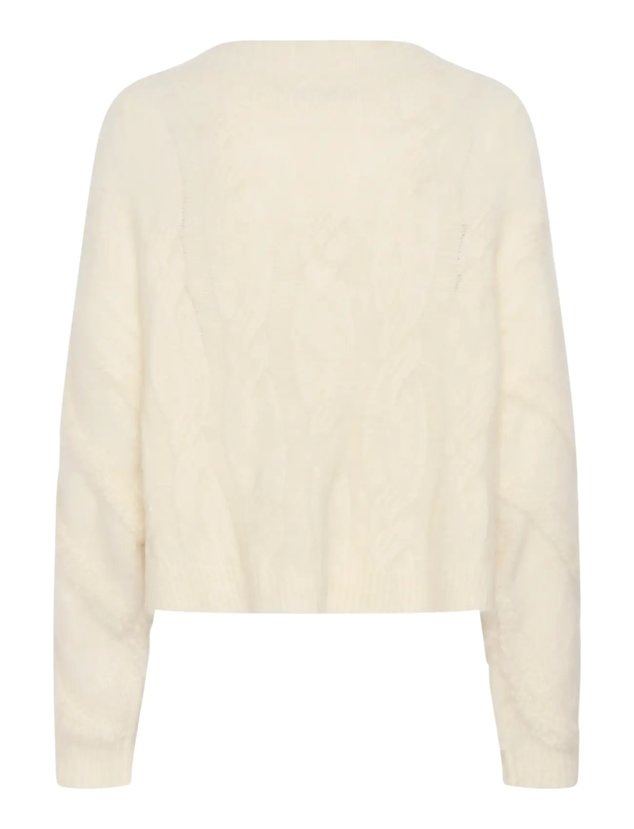 Gestuz - GZsida V-neck pullover - stickade tröjor - ivory - 1