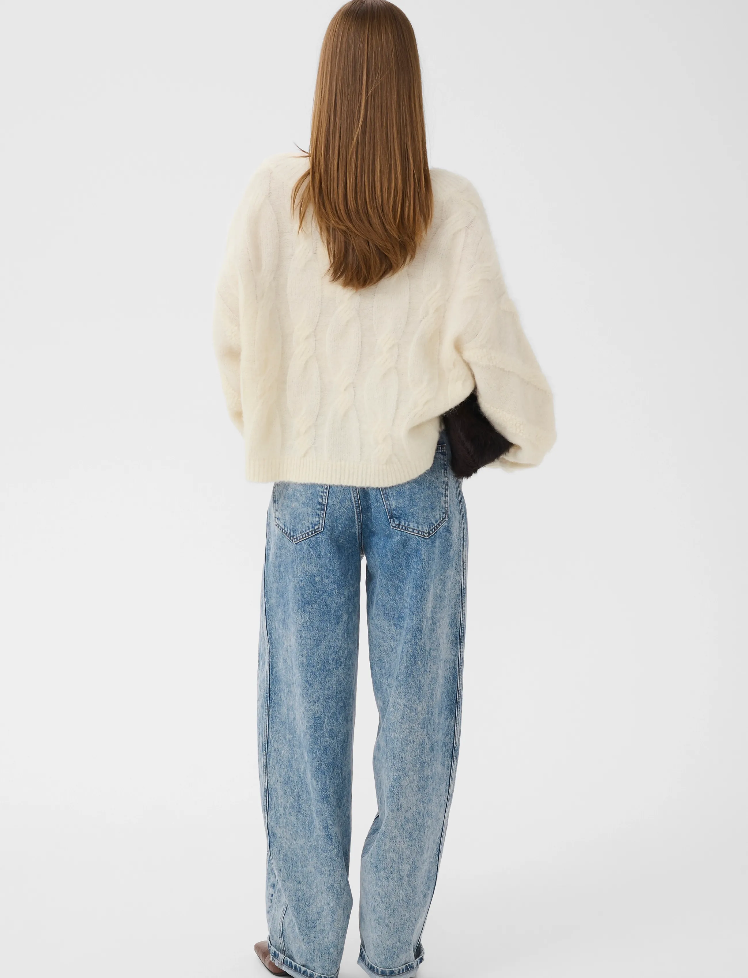 Gestuz - GZsida V-neck pullover - stickade tröjor - ivory - 4