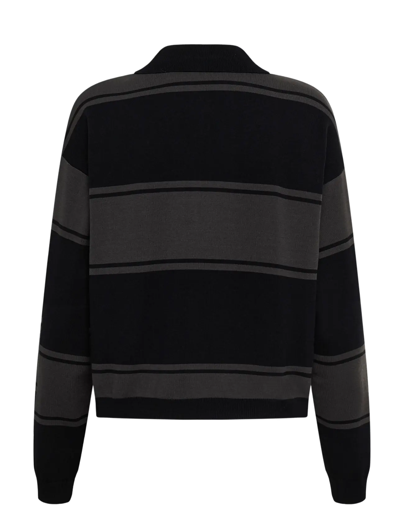Gestuz - GZsilda polo pullover - kampsunid - black/raven striped - 1
