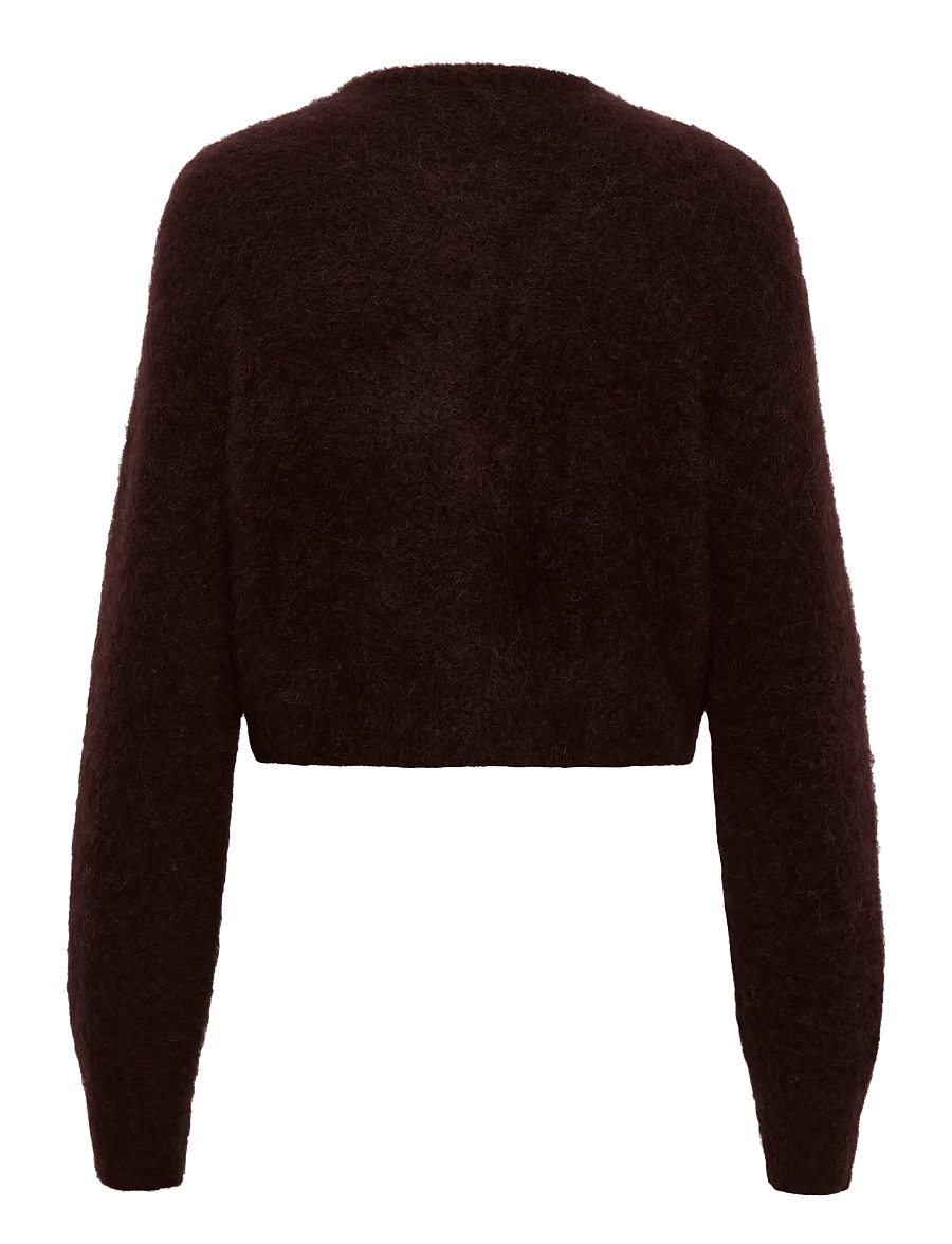Gestuz - GZdebbie short cardigan - crop tops - plum melange - 1
