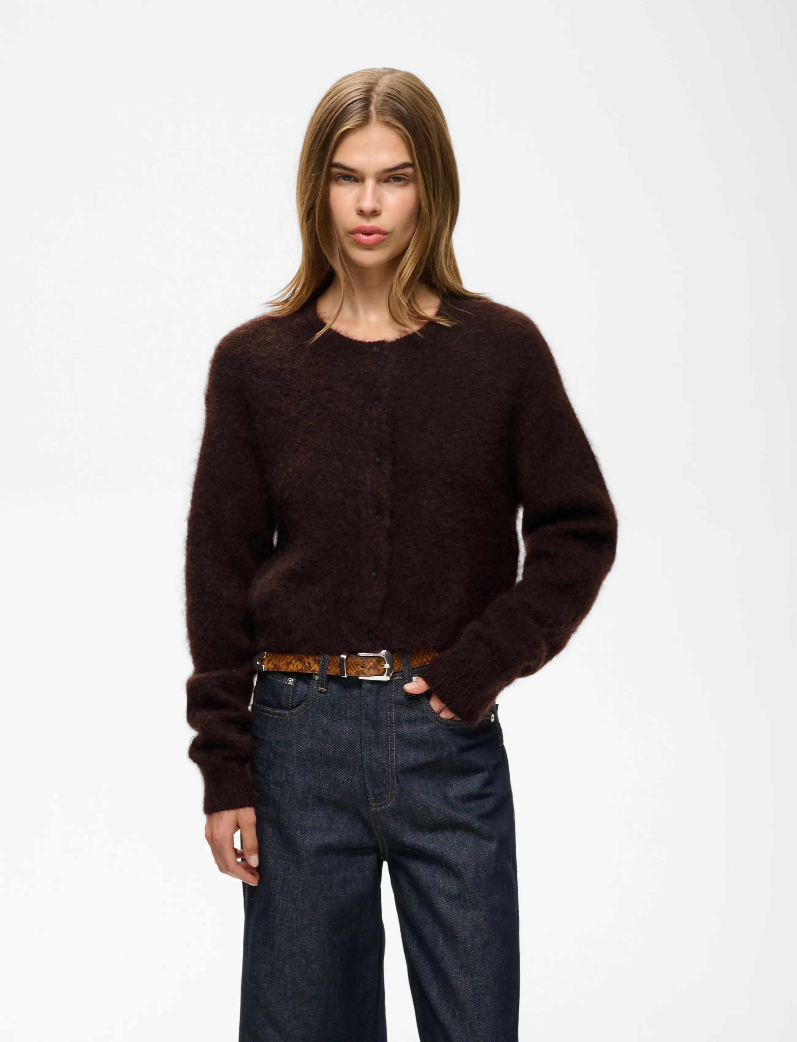 Gestuz - GZdebbie short cardigan - crop tops - plum melange - 2