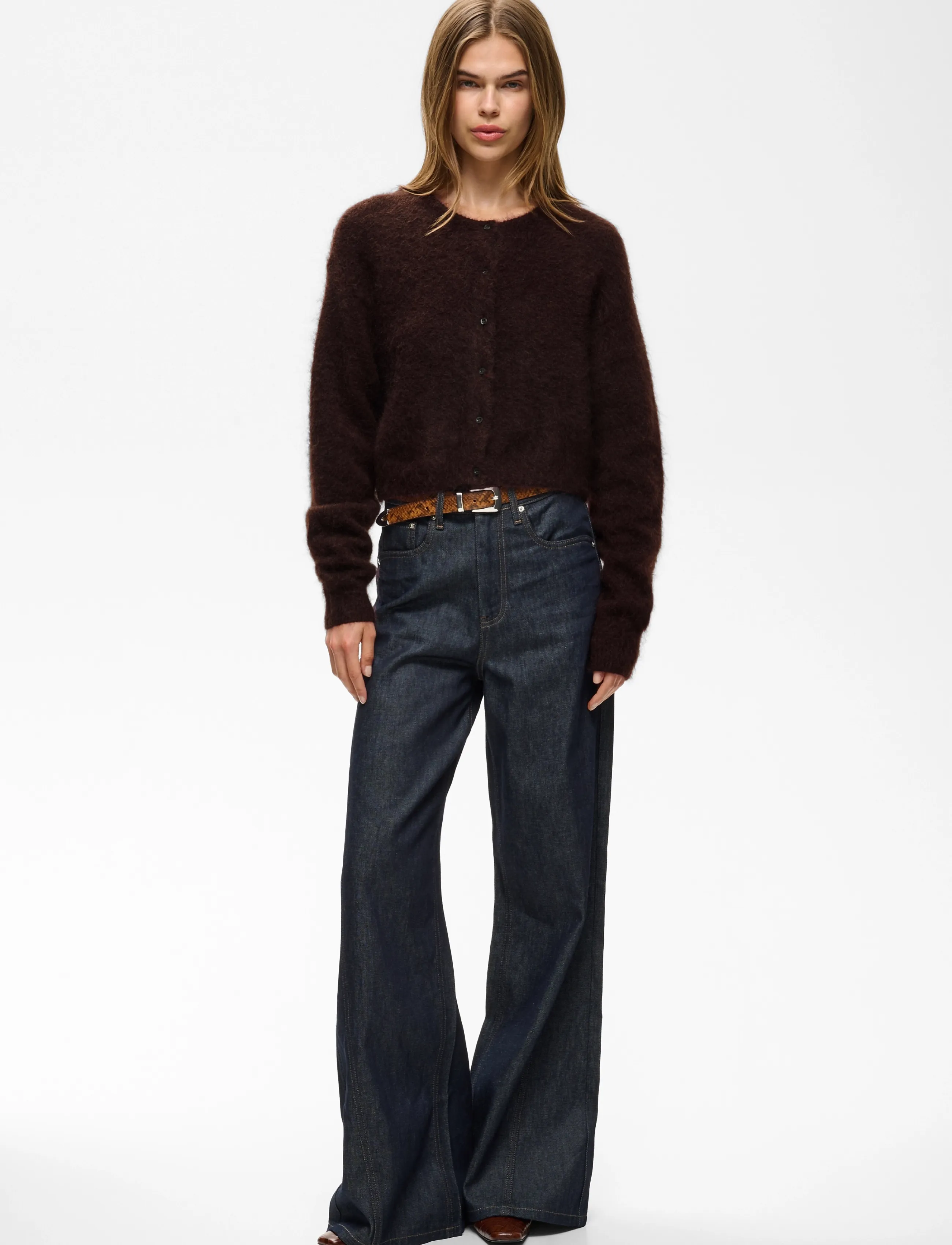 Gestuz - GZdebbie short cardigan - crop tops - plum melange - 3