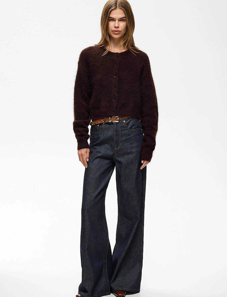 Gestuz - GZdebbie short cardigan - crop tops - plum melange - 3