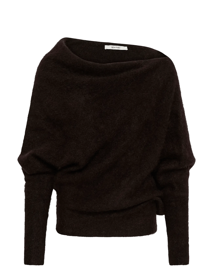 Gestuz - GZdebbie drape pullover - kampsunid - ganache melange - 0