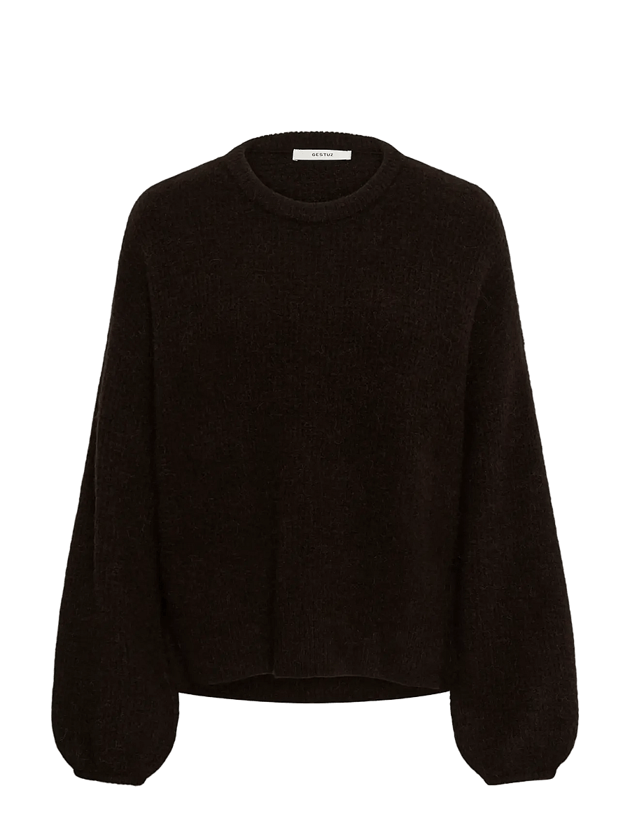 Gestuz - GZalpha slit pullover - stickade tröjor - ganache melange - 0