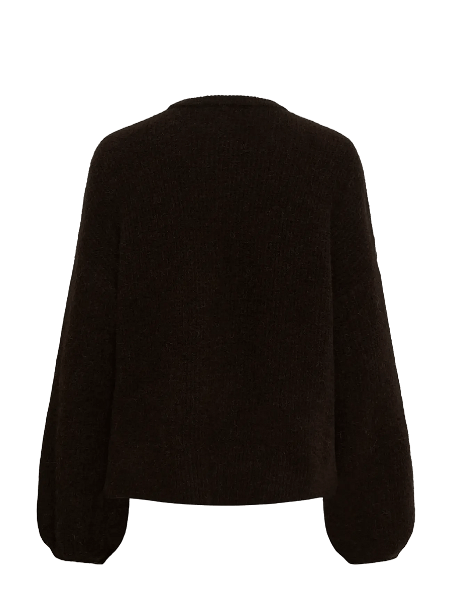 Gestuz - GZalpha slit pullover - stickade tröjor - ganache melange - 1