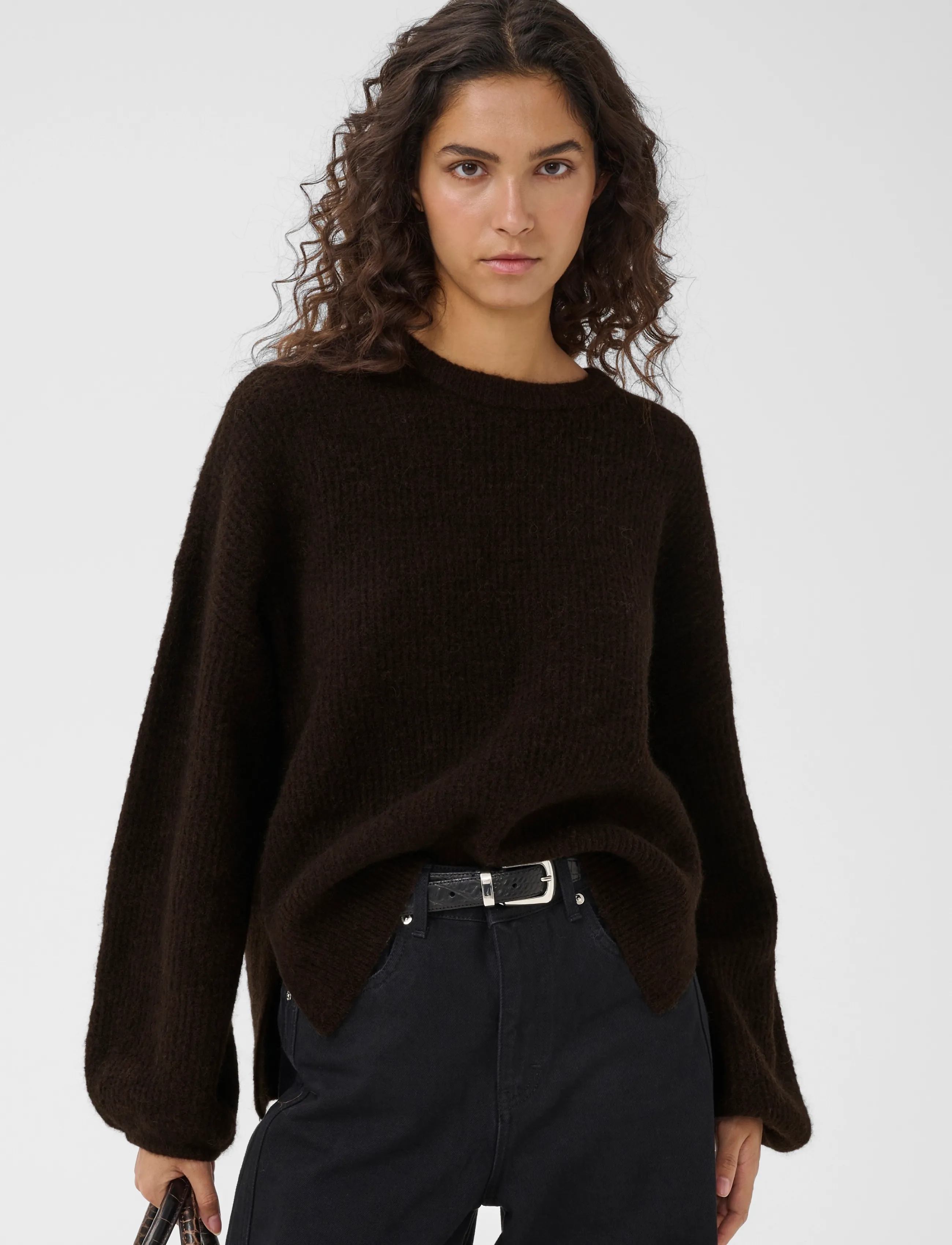 Gestuz - GZalpha slit pullover - ganache melange - 2