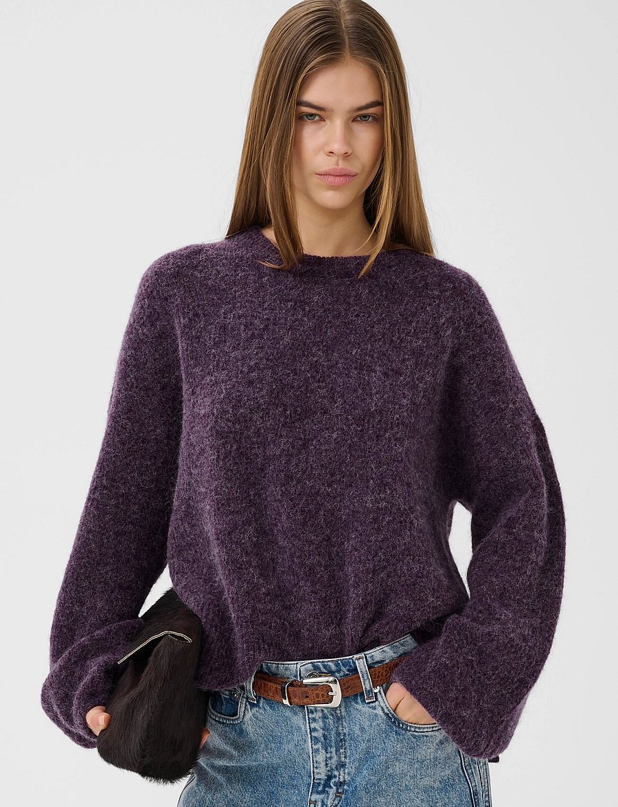 Gestuz - GZalpha slit pullover - stickade tröjor - juniper mÉlange - 2