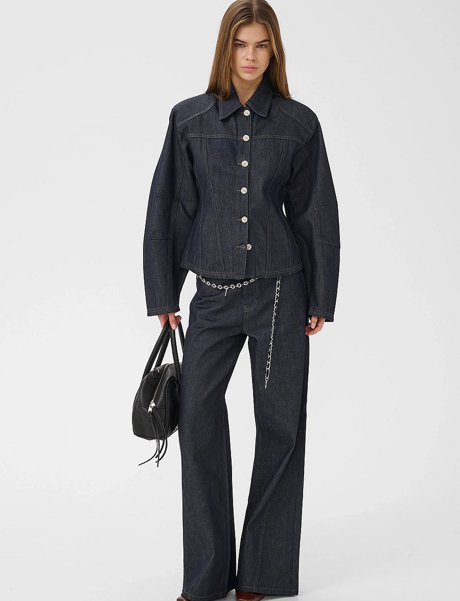 Gestuz - GZabina waisted jacket - teksatagid - dark blue unwashed - 3