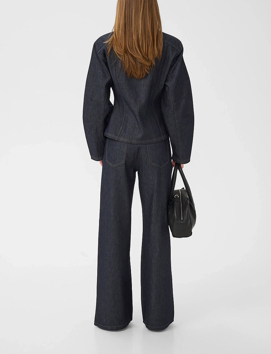 Gestuz - GZabina waisted jacket - teksatagid - dark blue unwashed - 4