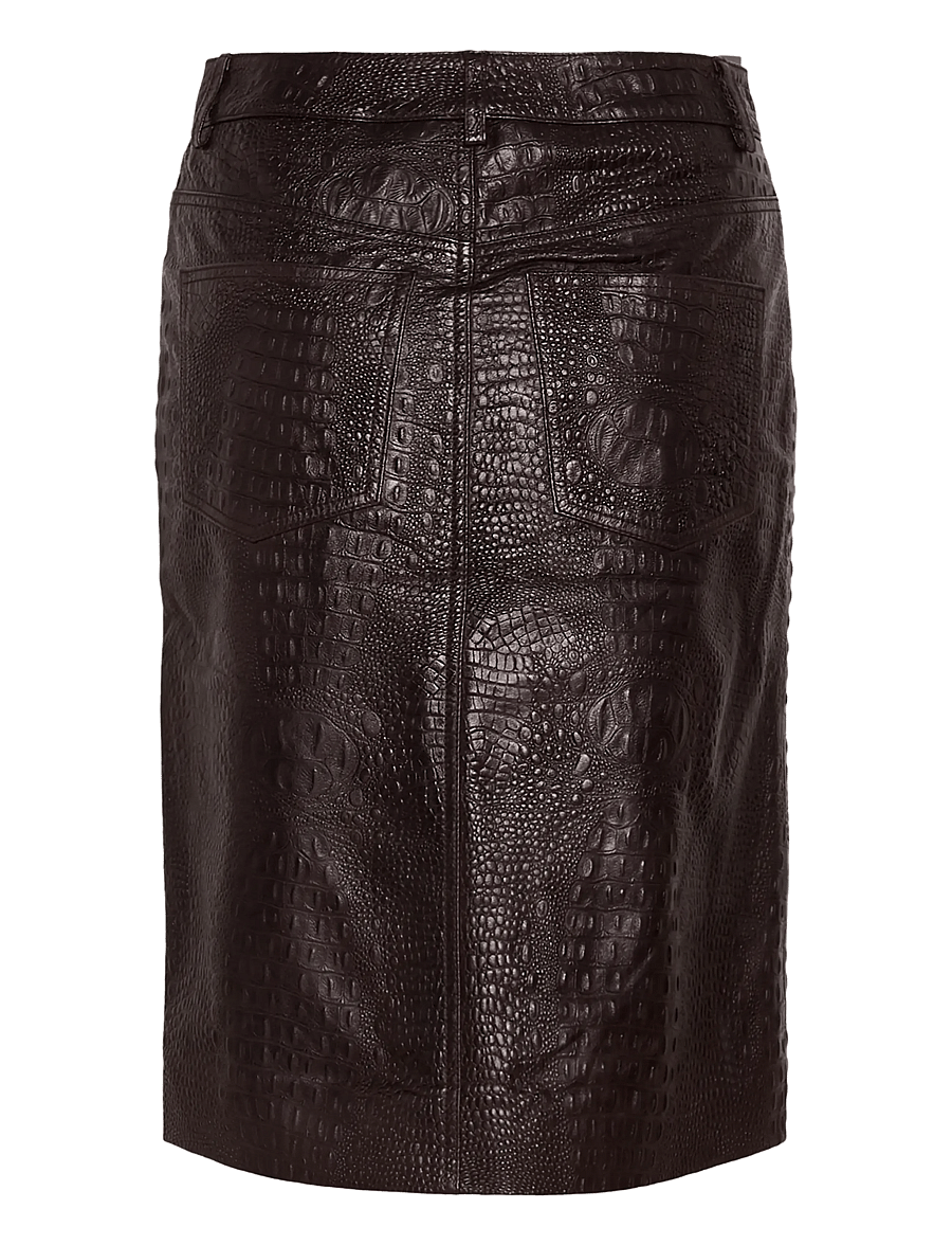Gestuz - GZtori midi skirt - skinnkjolar - ganache croco - 1