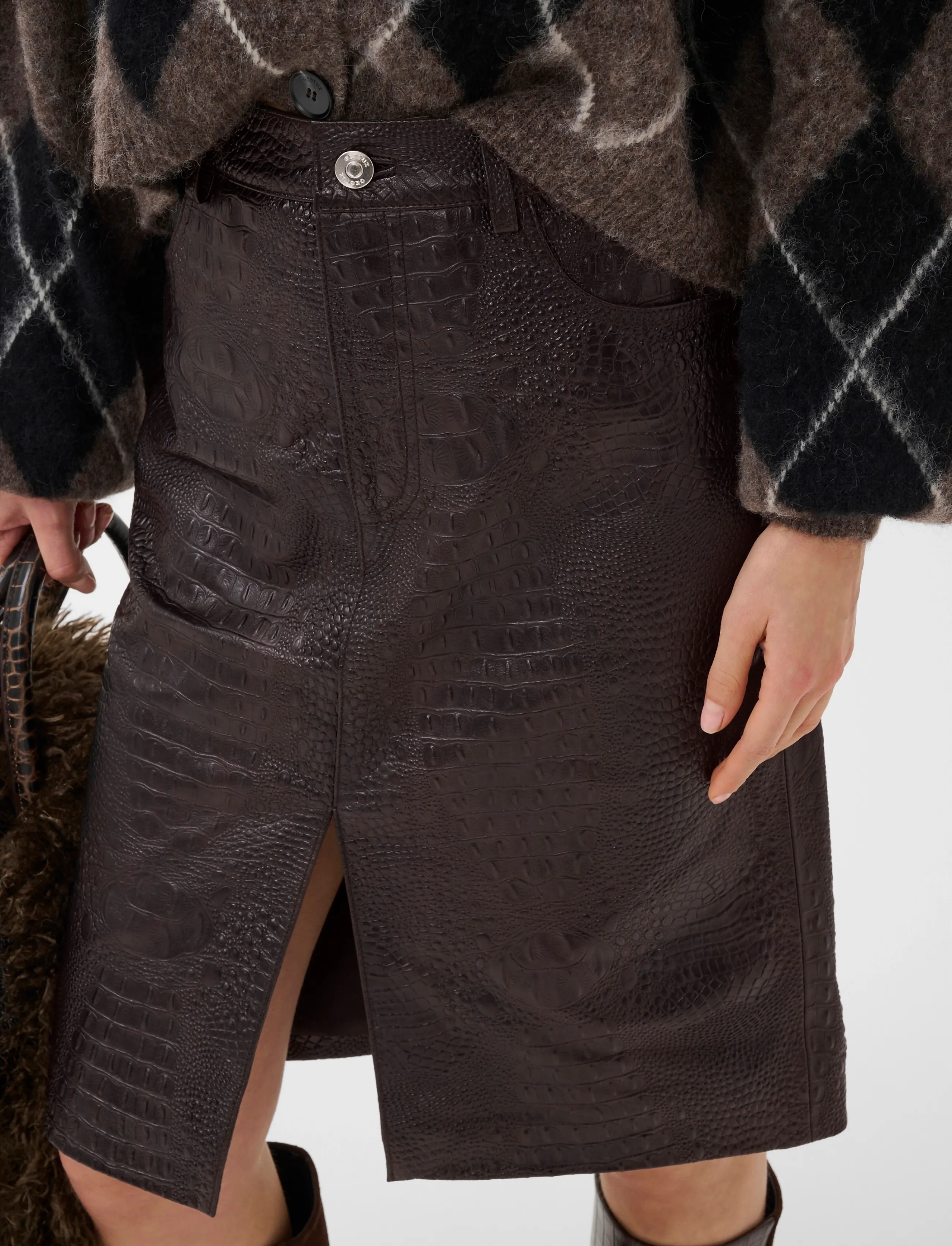 Gestuz - GZtori midi skirt - ganache croco - 5