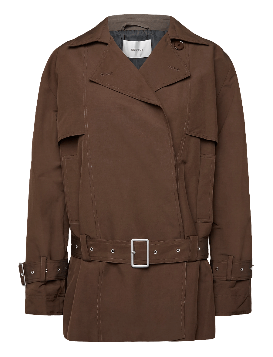 Gestuz - GZcherally short trenchcoat - trenchcoats - slate black - 0