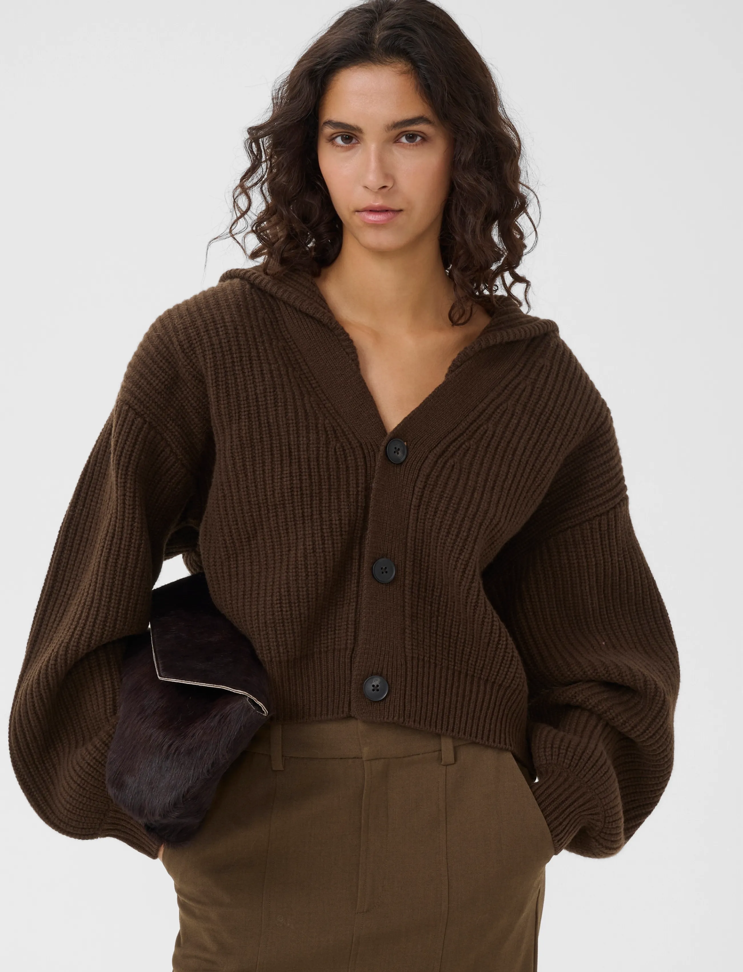 Gestuz - GZkamina cardigan - crop tops - slate black - 2