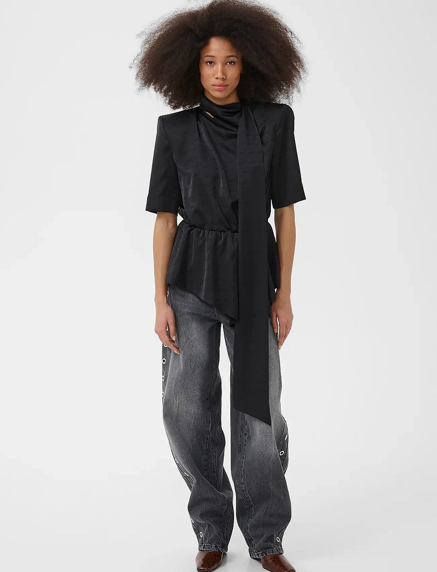Gestuz - GZestha blouse - short-sleeved blouses - black - 3