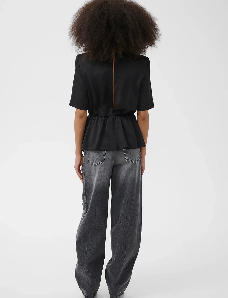 Gestuz - GZestha blouse - short-sleeved blouses - black - 4