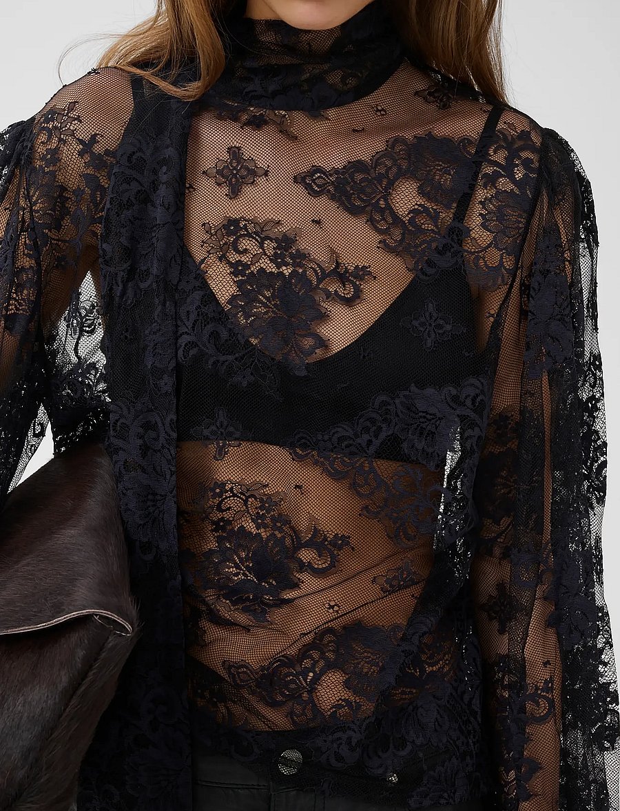 Gestuz - GZruby blouse - long sleeved blouses - black - 5