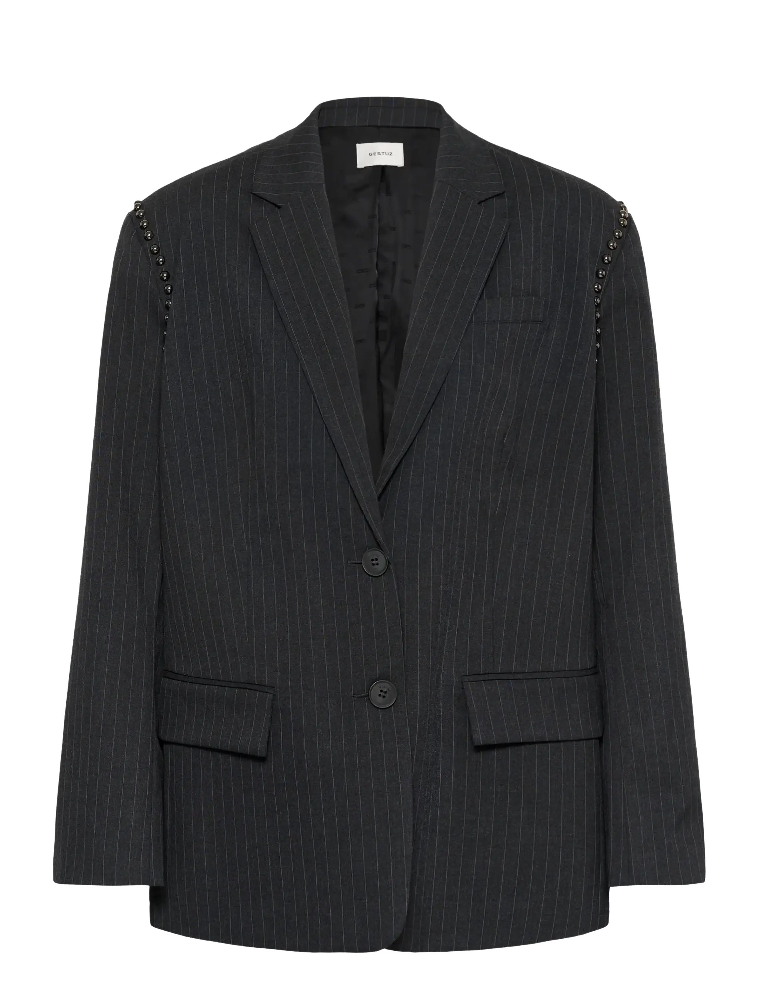 Gestuz GZlehela blazer - Blazere - DARK GREY PINSTRIPE / grey