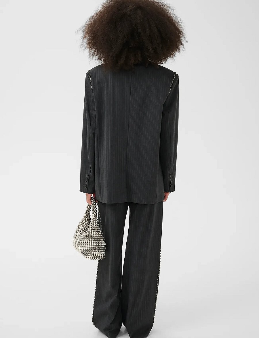 Gestuz - GZlehela blazer - enkeltradede blazere - dark grey pinstripe - 4