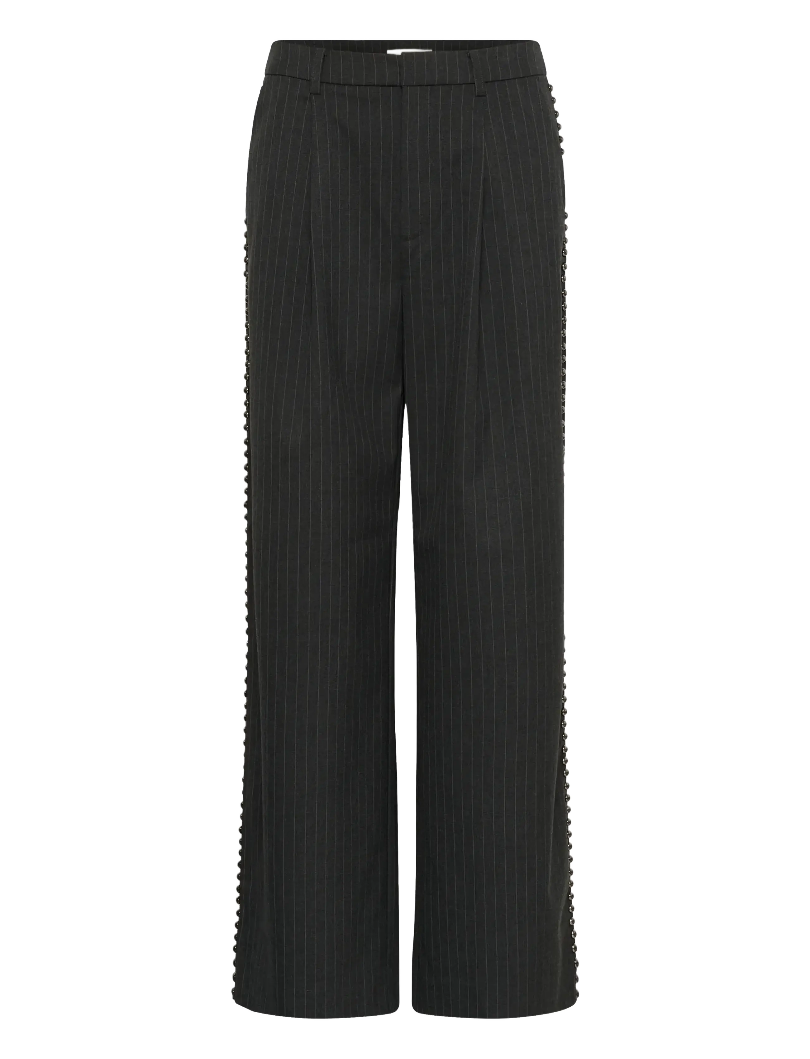 Gestuz GZlehela HW pants - Püksid - DARK GREY PINSTRIPE / grey