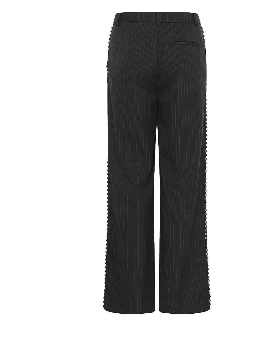 Gestuz - GZlehela HW pants - pidulikud püksid - dark grey pinstripe - 1