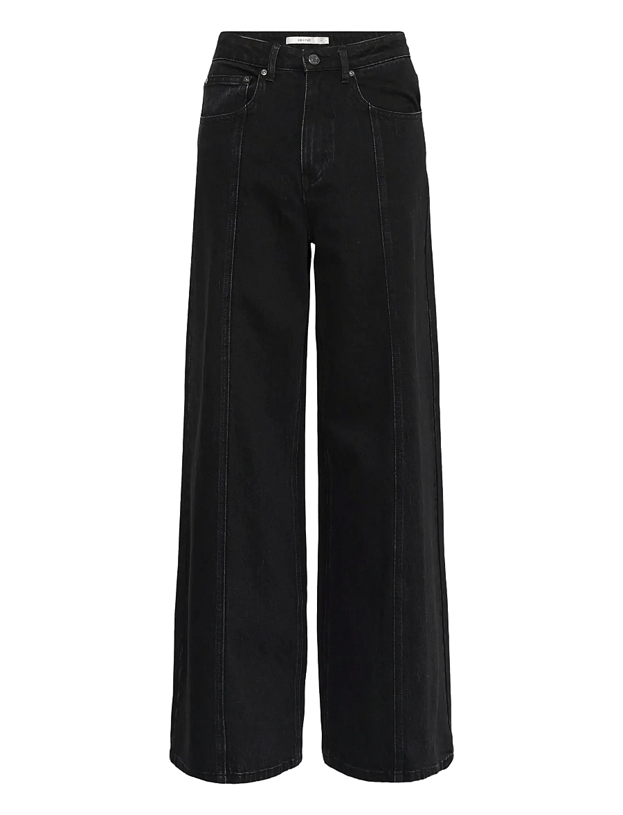 Gestuz - GZnanetta HW wide jeans - wide leg jeans - dark grey washed - 0