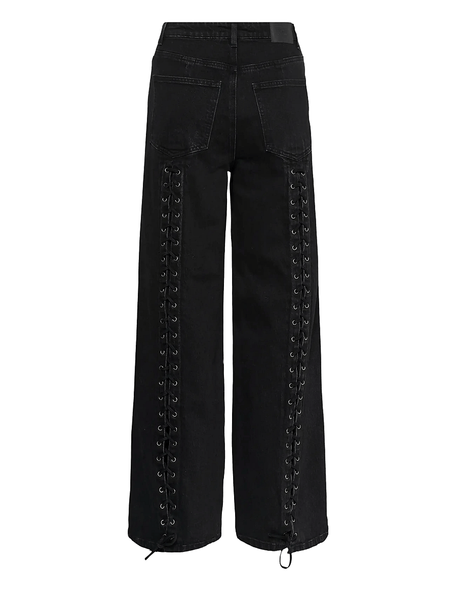 Gestuz - GZnanetta HW wide jeans - wide leg jeans - dark grey washed - 1
