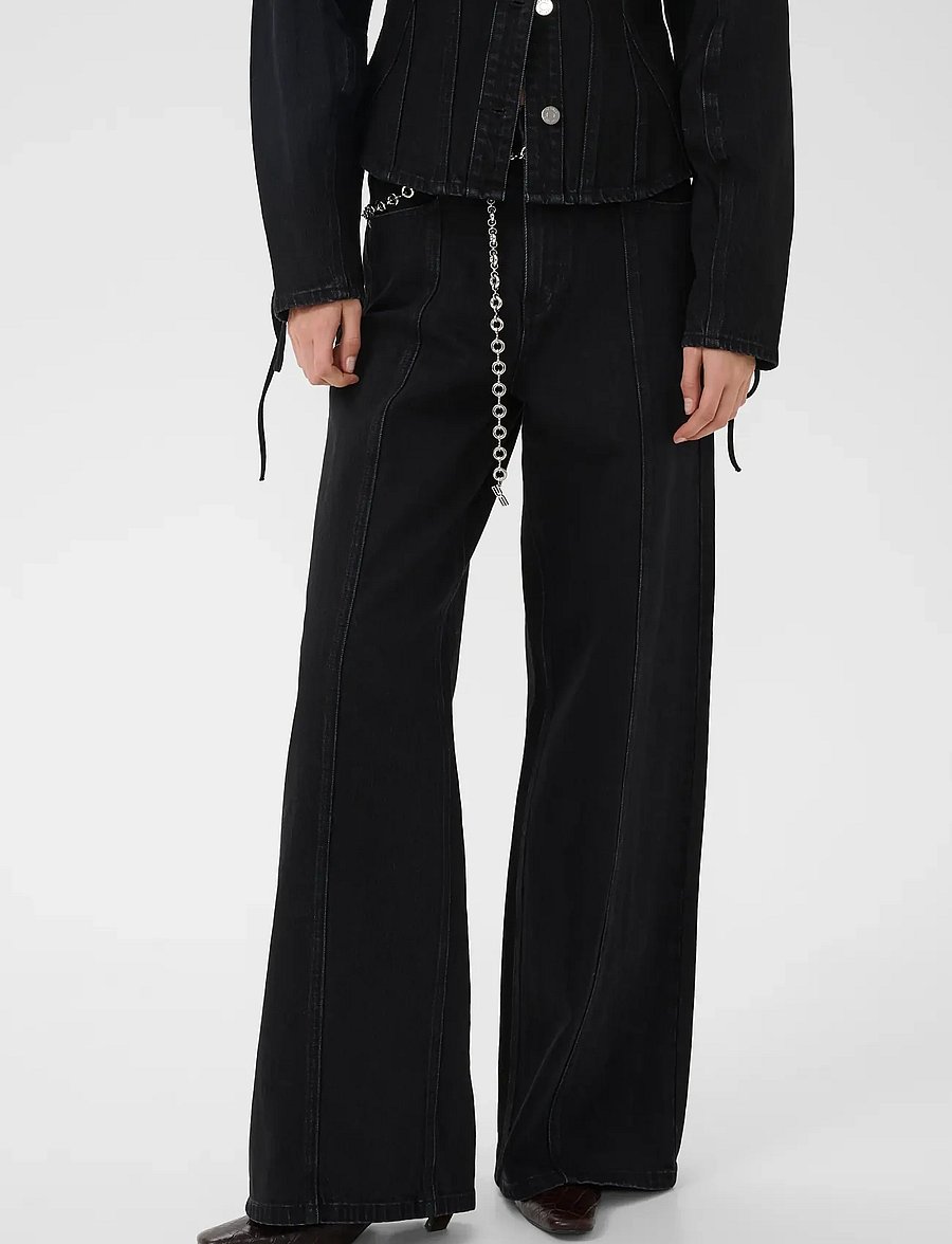 Gestuz - GZnanetta HW wide jeans - wide leg jeans - dark grey washed - 2
