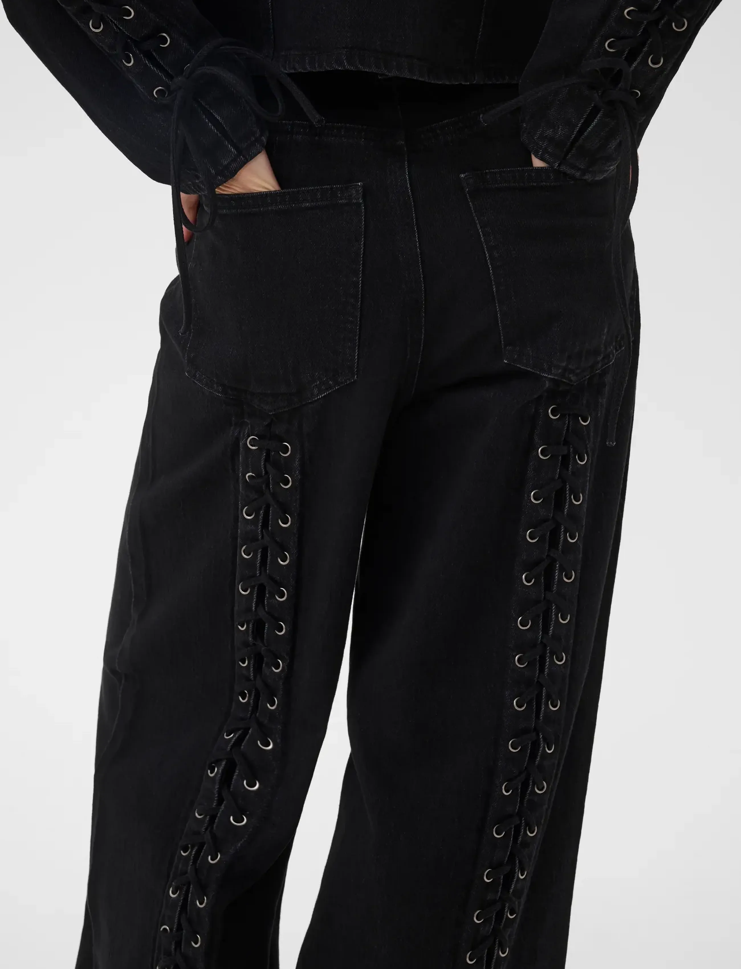 Gestuz - GZnanetta HW wide jeans - dark grey washed - 5