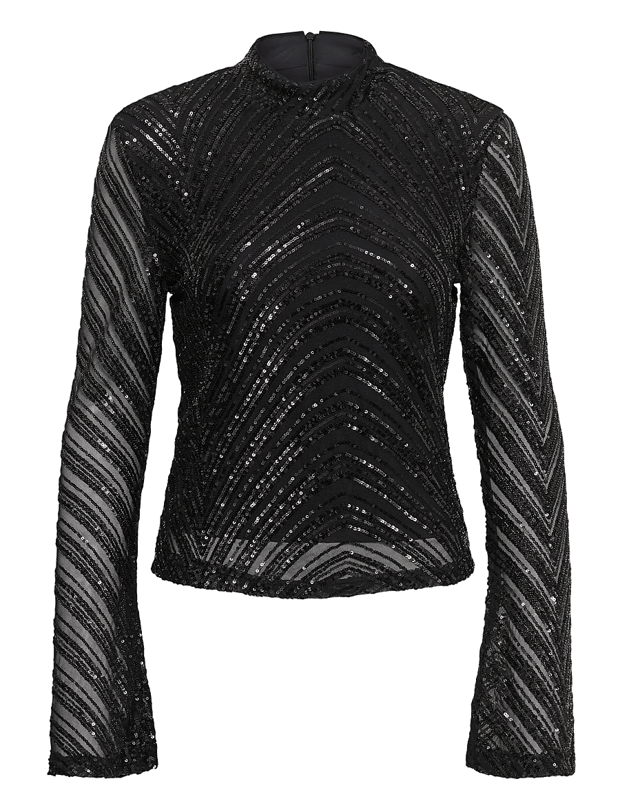 Gestuz - GZseyla top - long sleeved blouses - black - 0
