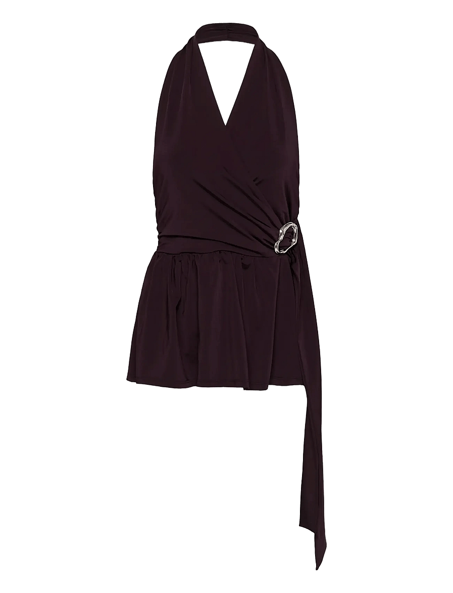 Gestuz - GZseren halterneck top - sleeveless tops - deep plum - 0