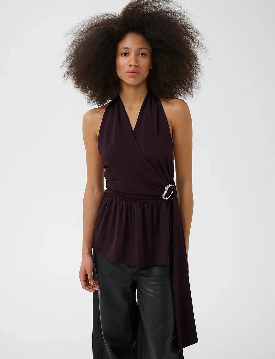 Gestuz - GZseren halterneck top - sleeveless tops - deep plum - 2