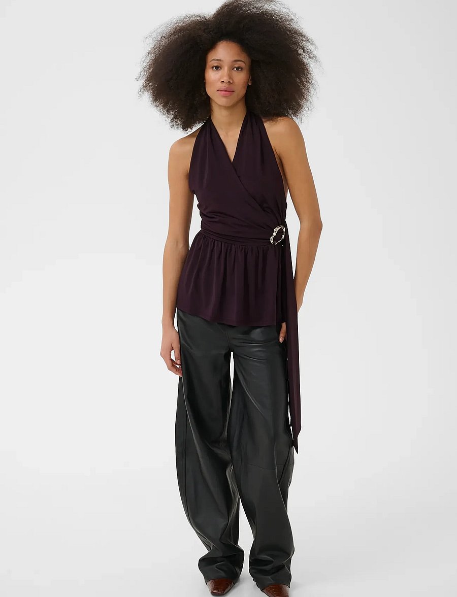 Gestuz - GZseren halterneck top - sleeveless tops - deep plum - 3