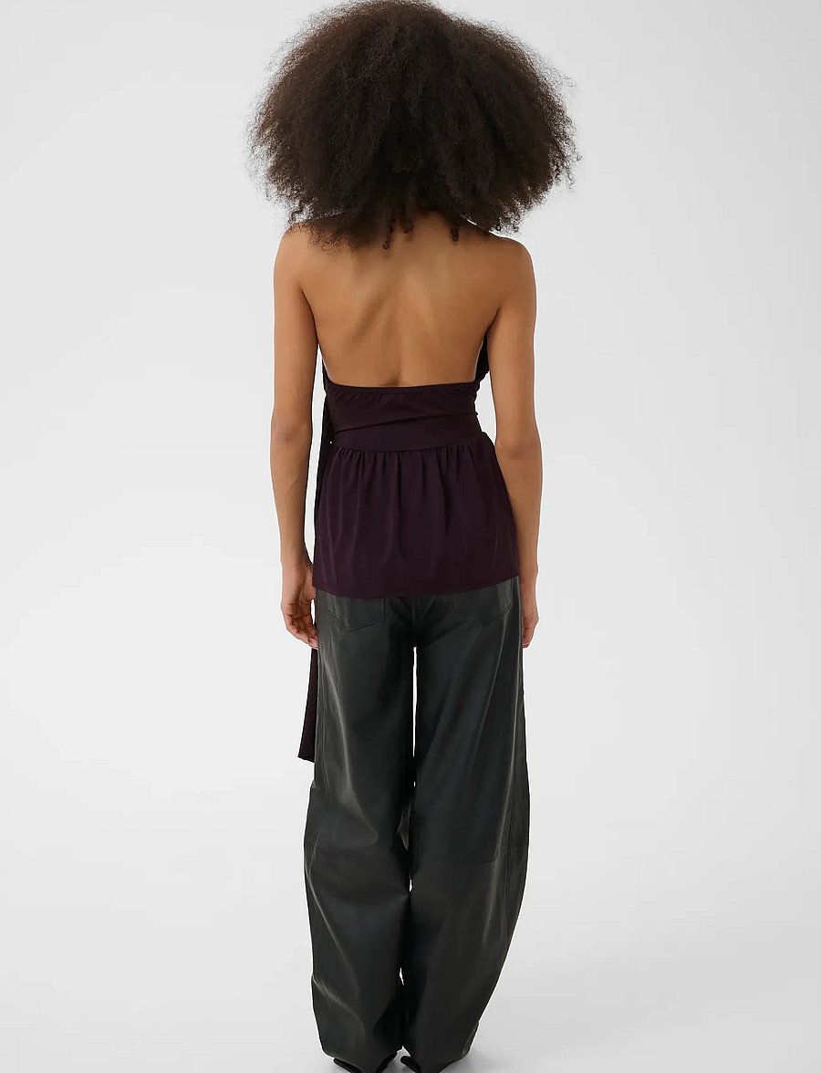 Gestuz - GZseren halterneck top - sleeveless tops - deep plum - 4