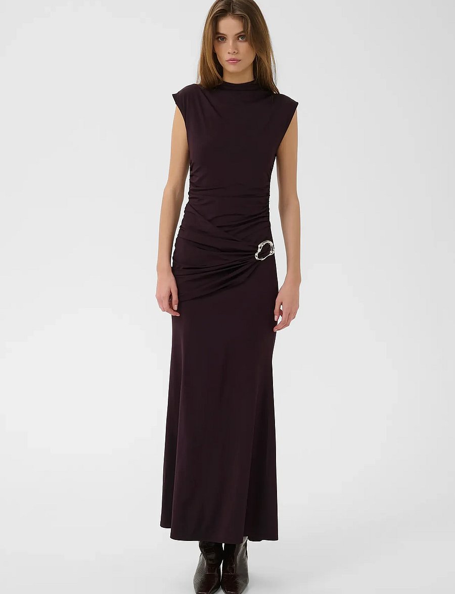 Gestuz - GZseren long dress - kootud kleidid - deep plum - 3