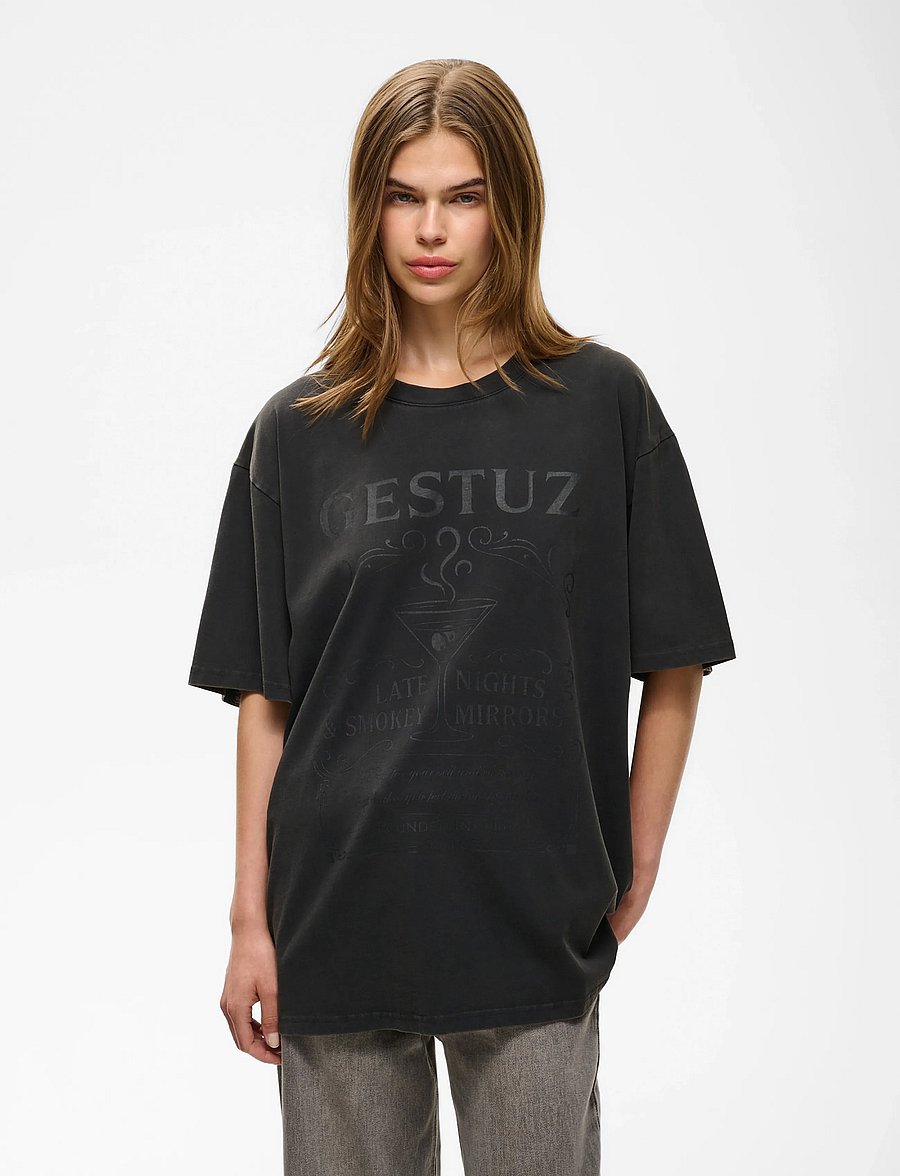 Gestuz - GZelrose tee - t-shirts - black - 2