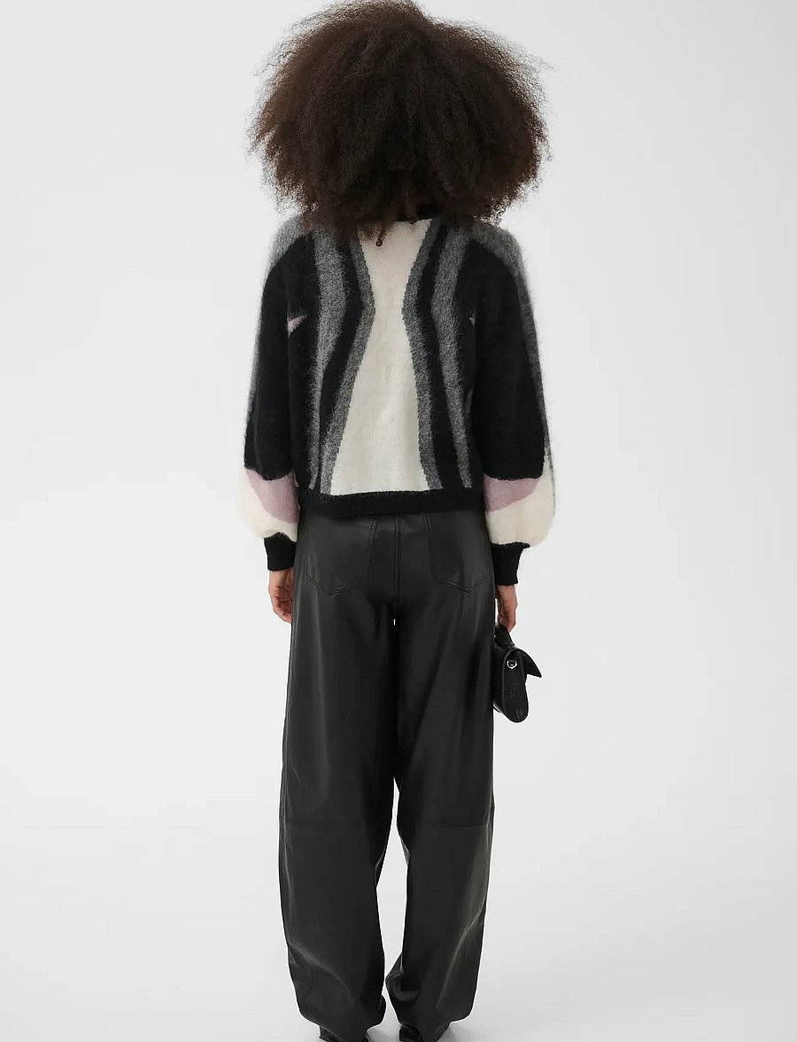 Gestuz - GZdebbie multi cardigan - cardigans - black/off white/grey/quail - 4