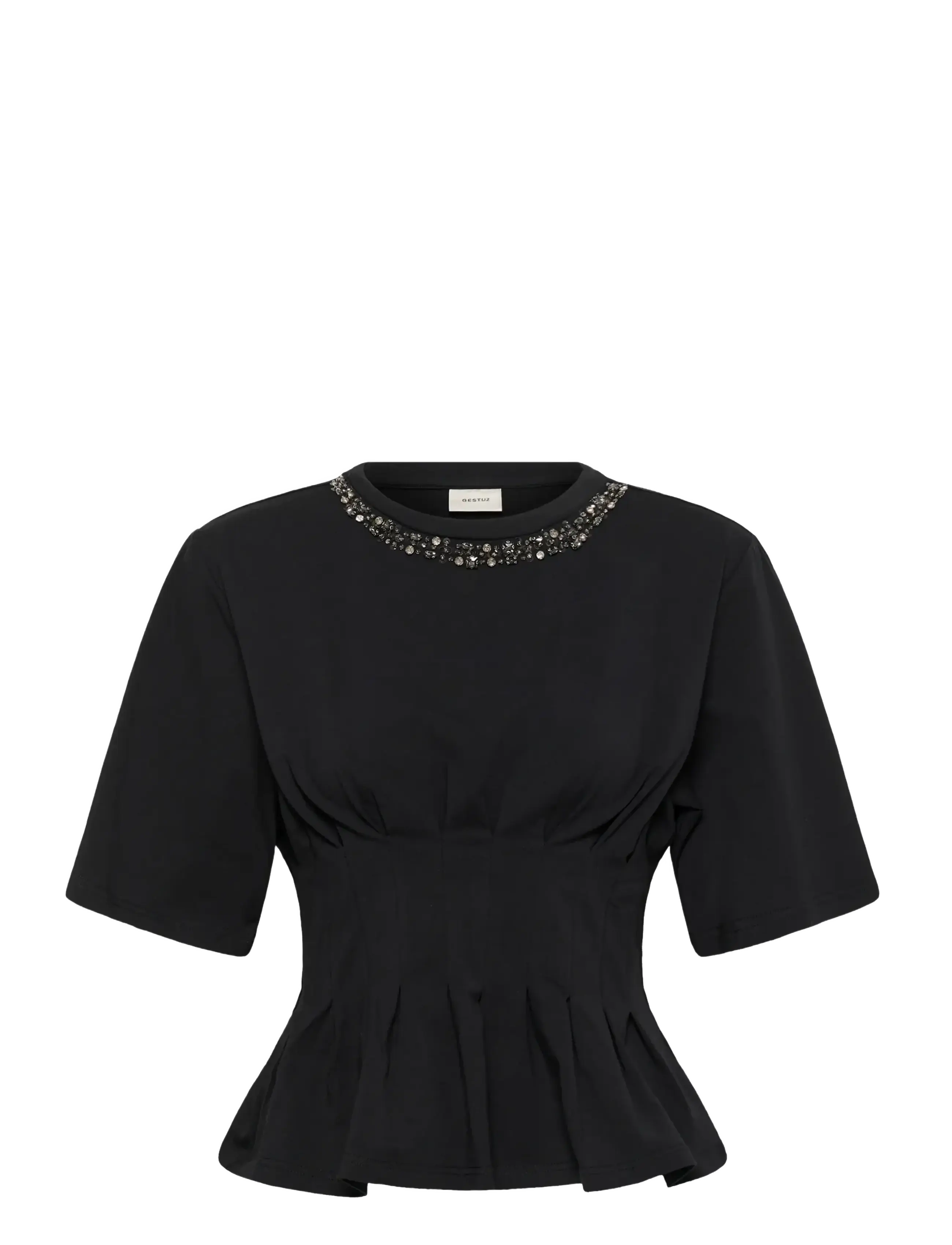 Gestuz GZinez deco tee - T-shirts & Toppar - BLACK / black