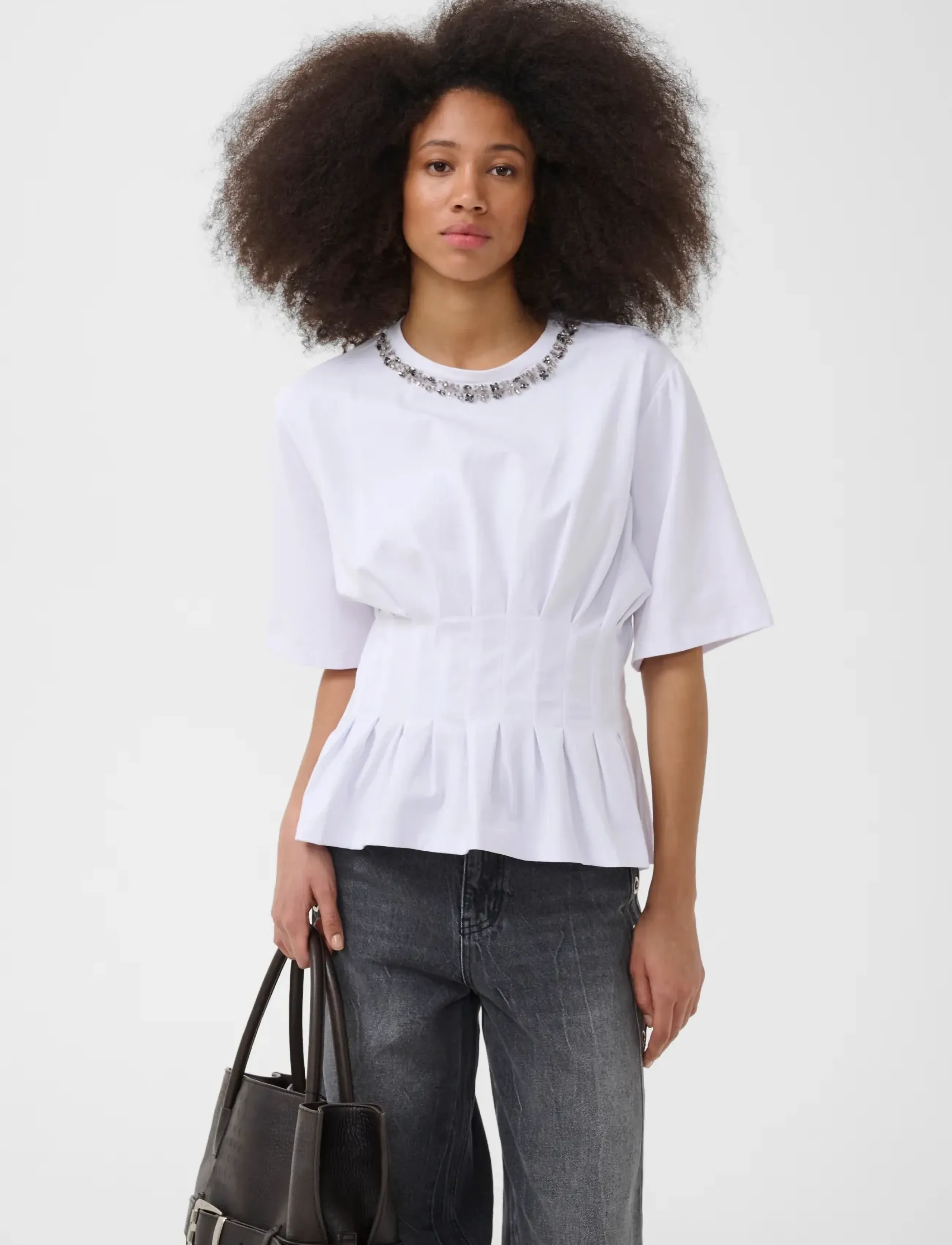 Gestuz - GZinez deco tee - bright white - 2