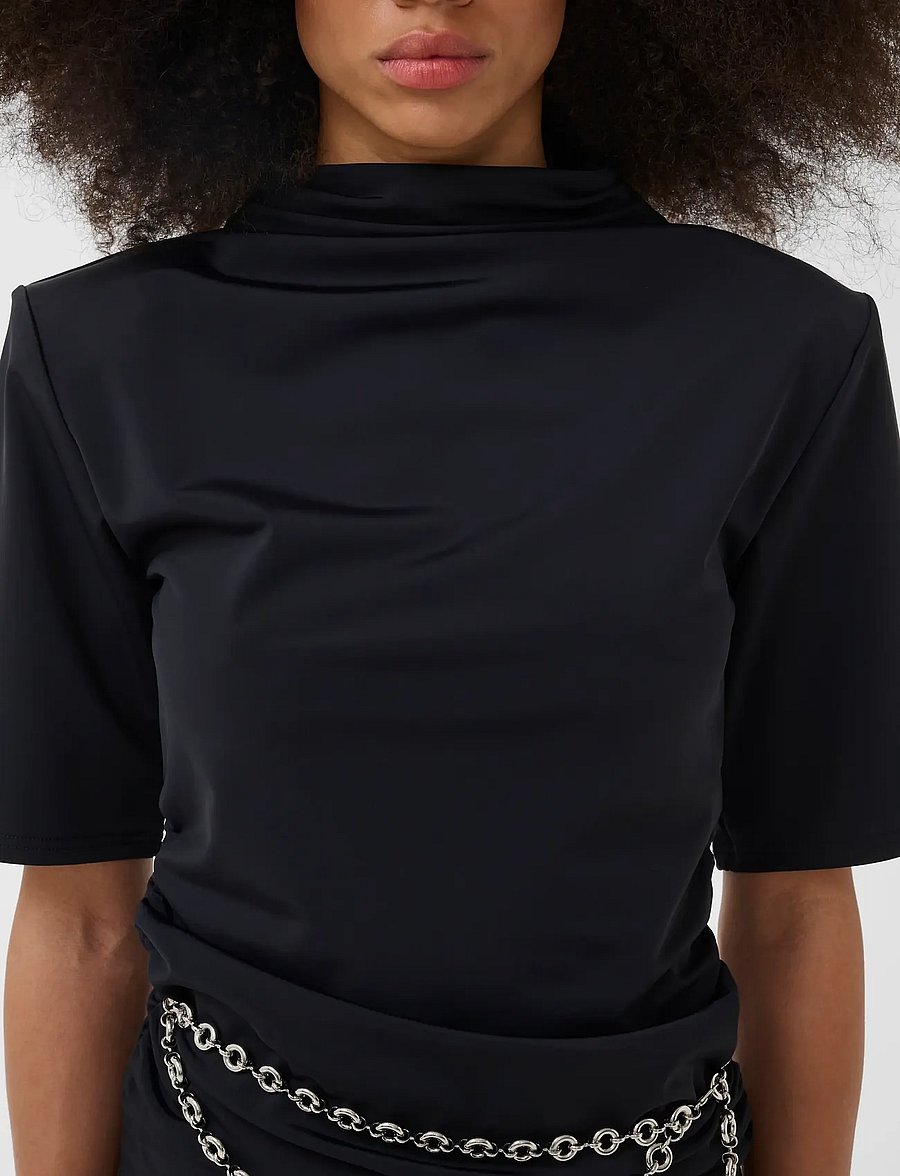 Gestuz - GZlyrose top - short-sleeved blouses - black - 5
