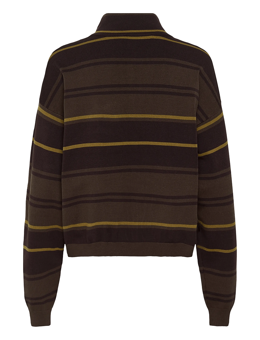 Gestuz - GZthalio striped pullover - crop tops - ganache/slate black/plantation - 1