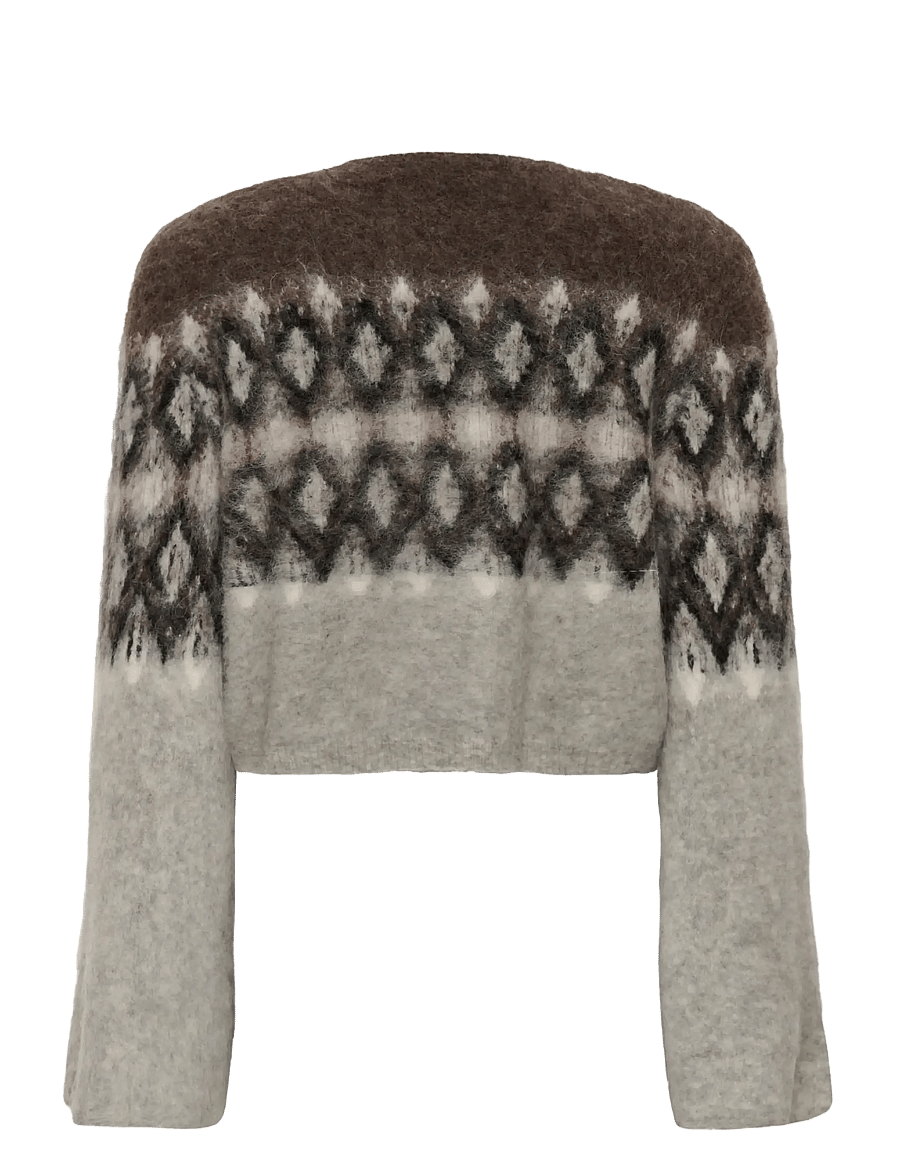 Gestuz - GZzarina multi pullover - crop tops - grey multi comb - 1