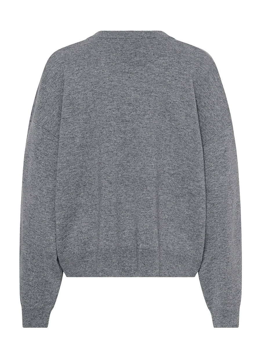 Gestuz - GZmanzi V pullover - stickade tröjor - concrete mÉlange - 1