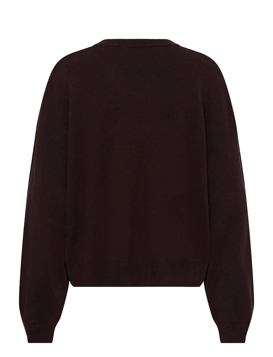 Gestuz - GZmanzi V pullover - stickade tröjor - ganache - 1
