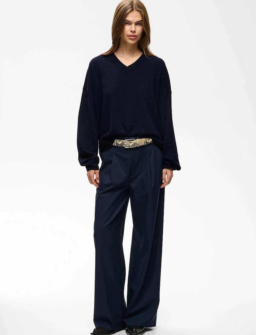 Gestuz - GZmanzi V pullover - stickade tröjor - sky captain - 3