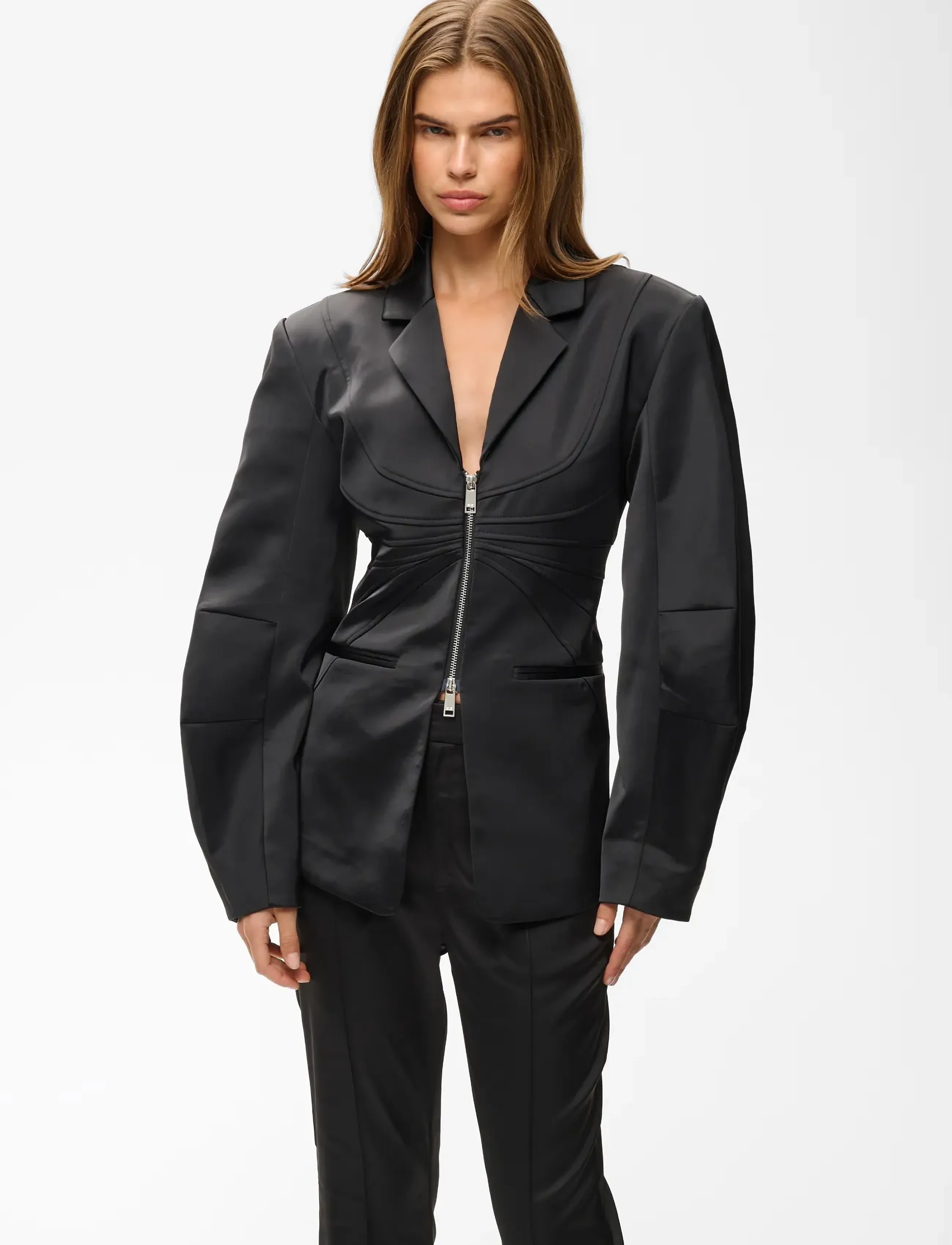 Gestuz - GZtitta satin blazer - enkeltradede blazere - black - 2